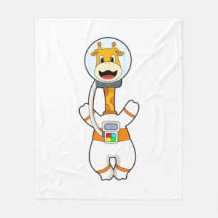 Giraffe as Astronaut in Costume Fleece Blanket