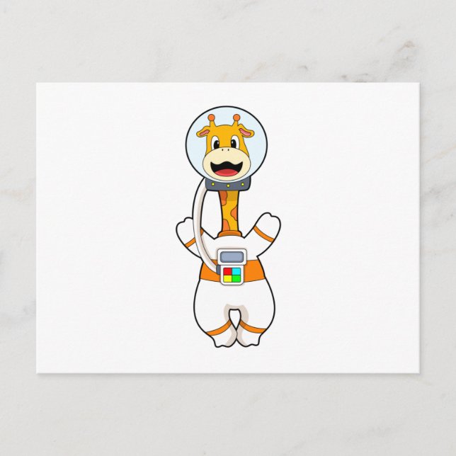 Giraffe as Astronaut in Costume Postcard (Front)