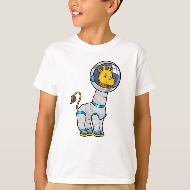 Giraffe as Astronaut in Glass sphere T-Shirt (Front)