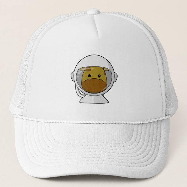 Giraffe as Astronaut with Helmet Trucker Hat (Front)
