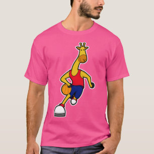 Giraffe as Basketball player with Basketball ball T-Shirt