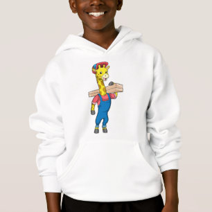 Giraffe as Carpenter with Wood