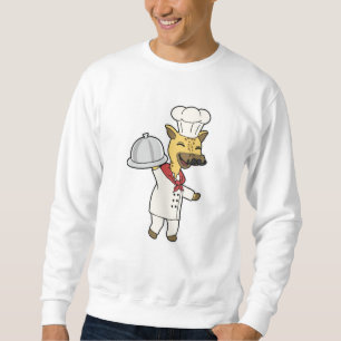 Giraffe as Chef with Cooking apron & Platter Sweatshirt
