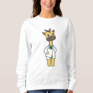 Giraffe as Doctor with Notepad Sweatshirt