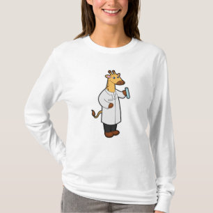 Giraffe as Doctor with Test tube T-Shirt