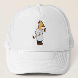 Giraffe as Doctor with Test tube Trucker Hat