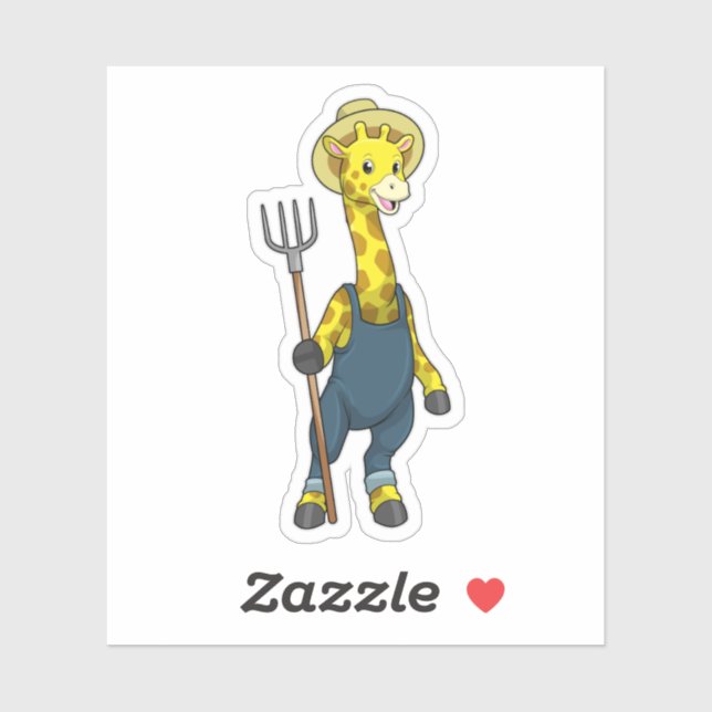 Giraffe as Farmer with Pitchfork (Sheet)