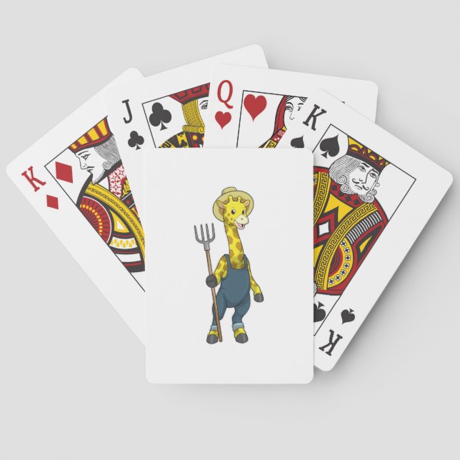 Giraffe as Farmer with Pitchfork Playing Cards (Back)