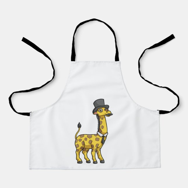 Giraffe as Gentleman with Hat, Tie and Moustache Apron (Front)