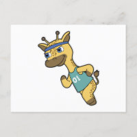Giraffe as Jogger at Running with Headband