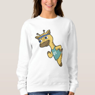 Giraffe as Jogger at Running with Headband Sweatshirt