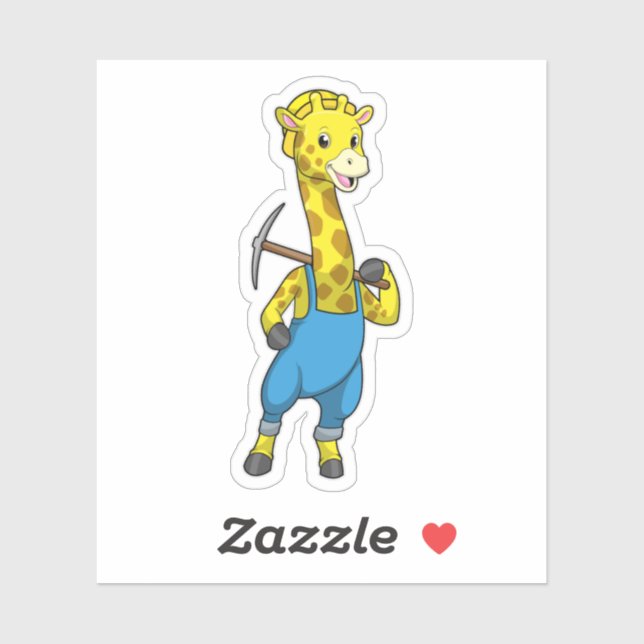 Giraffe as Miner with Pickaxe (Sheet)