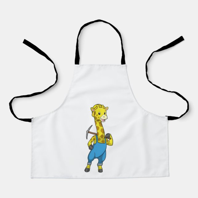 Giraffe as Miner with Pickaxe Apron (Front)