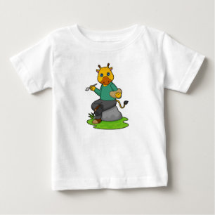 Giraffe as Painter with Paint brush Baby T-Shirt