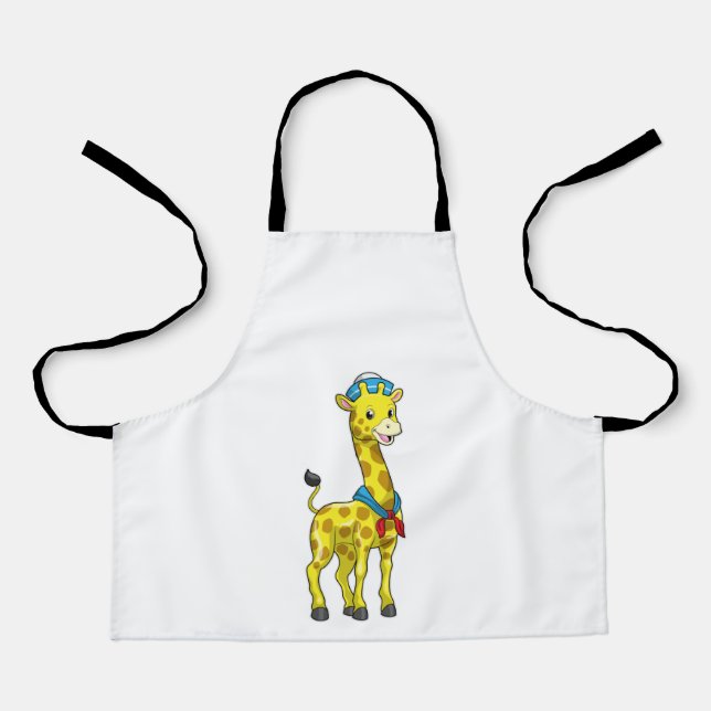 Giraffe as Sailor with Sailor hat Apron (Front)