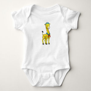 Giraffe as Sailor with Sailor hat Baby Bodysuit