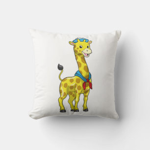 Giraffe as Sailor with Sailor hat Cushion