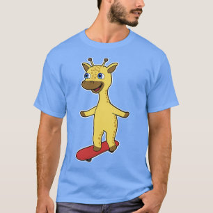 Giraffe as Skater with Skateboard T-Shirt