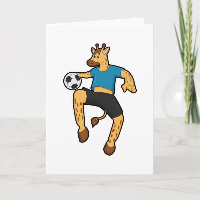 Giraffe as Soccer player with Soccer ball Card (Front)