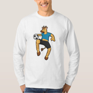 Giraffe as Soccer player with Soccer ball T-Shirt
