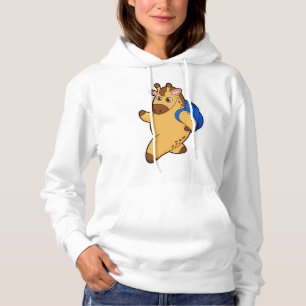 Giraffe as Student with Backpack Hoodie