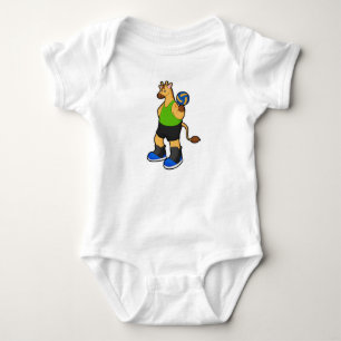 Giraffe as Volleyball player with Volleyball Baby Bodysuit