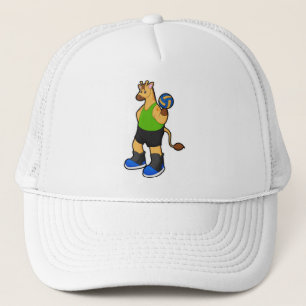 Giraffe as Volleyball player with Volleyball Trucker Hat