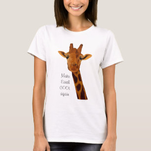Giraffe asking us to make Earth COOL again T-Shirt