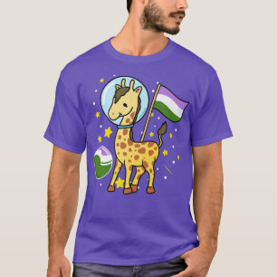 Giraffe Astronaut Genderqueer Pride T-Shirt