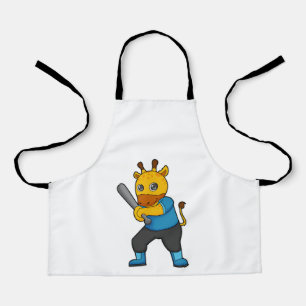 Giraffe at Baseball with Baseball bat Apron