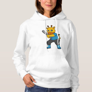 Giraffe at Baseball  with Baseball bat Hoodie