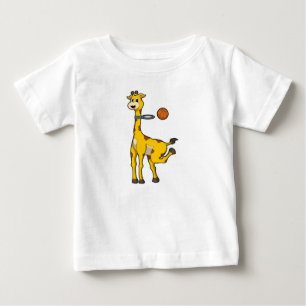 Giraffe at Basketball with Basketball hoop Baby T-Shirt