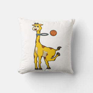 Giraffe at Basketball with Basketball hoop Cushion