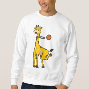 Giraffe at Basketball with Basketball hoop Sweatshirt