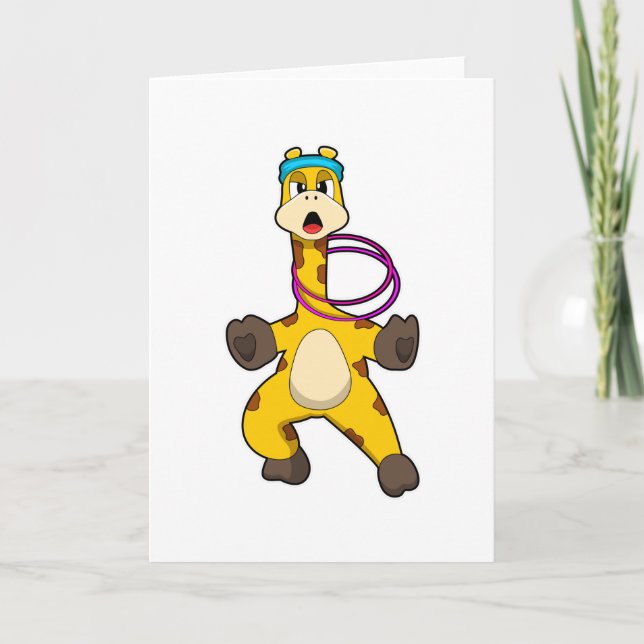 Giraffe at Fitness with Swing ring Card (Front)