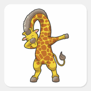 Giraffe at Hip Hop Dance Dab Square Sticker