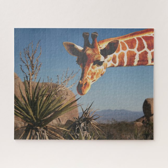 Giraffe at Joshua Tree Park Travel Scenic Cute Fun Jigsaw Puzzle (Horizontal)