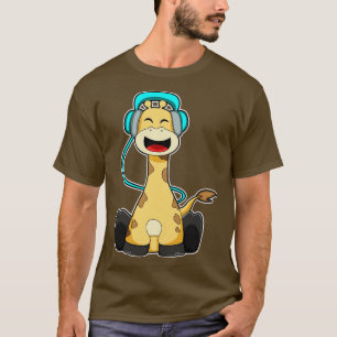 Giraffe at Music with Headphone 1 T-Shirt