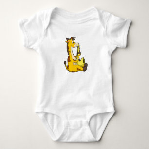 Giraffe at Music with Saxophone.PNG Baby Bodysuit