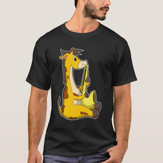 Giraffe at Music with Saxophone.PNG T-Shirt (Front)