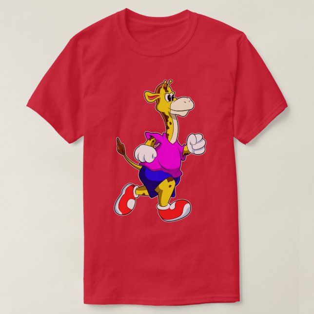 Giraffe at Running T-Shirt (Design Front)