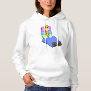 Giraffe at Sleeping with Blanket & Pillow Hoodie