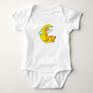 Giraffe at Sleeping with Moon Baby Bodysuit