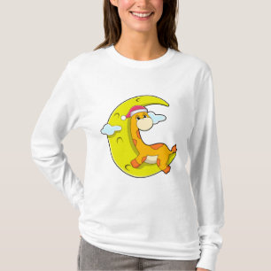 Giraffe at Sleeping with Moon T-Shirt