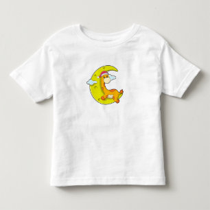 Giraffe at Sleeping with Moon Toddler T-Shirt