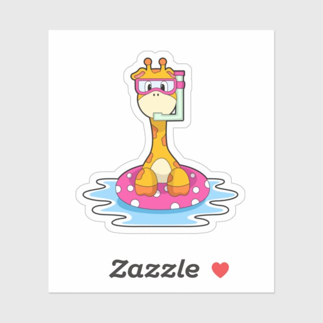 Giraffe at Swimming with Snorkel (Sheet)