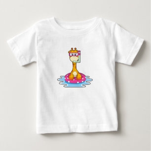 Giraffe at Swimming with Snorkel Baby T-Shirt