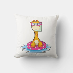 Giraffe at Swimming with Snorkel Cushion