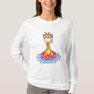 Giraffe at Swimming with Snorkel T-Shirt