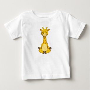 Giraffe at Yoga Meditation Baby T-Shirt